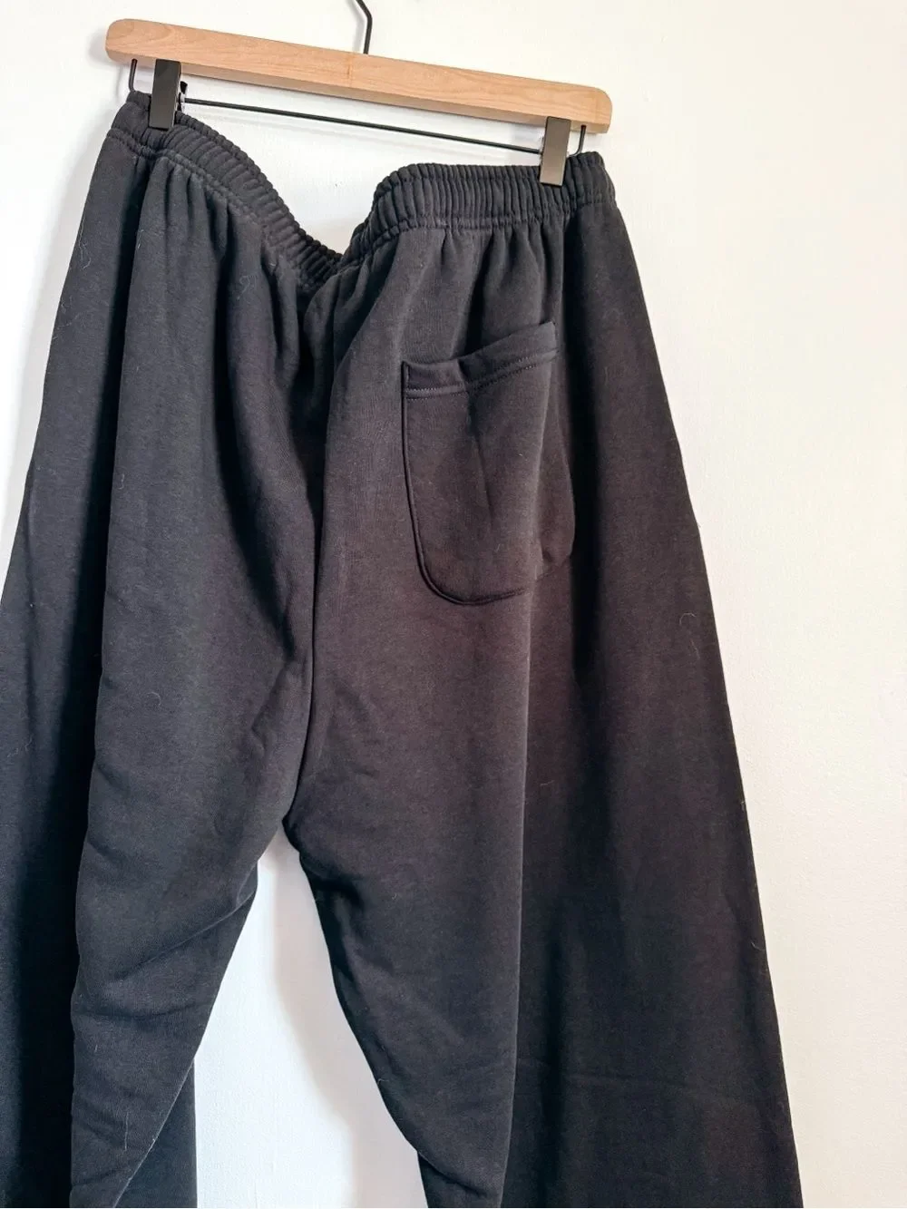 Diamond Black Elastic-Waist Straight Leg Sweat Pants Size XL